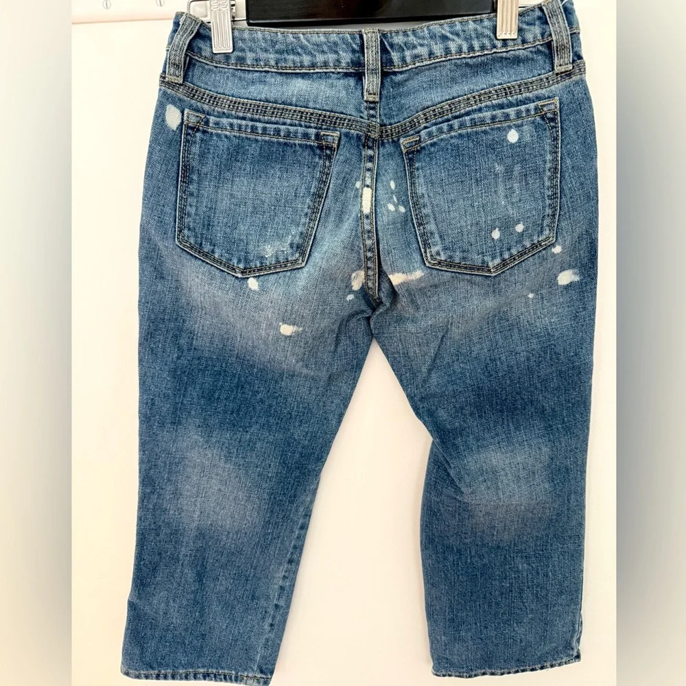 Gap Big Girls Bermuda Denim Capri Jeans Pants Shorts Size 14 Distressed Jeans